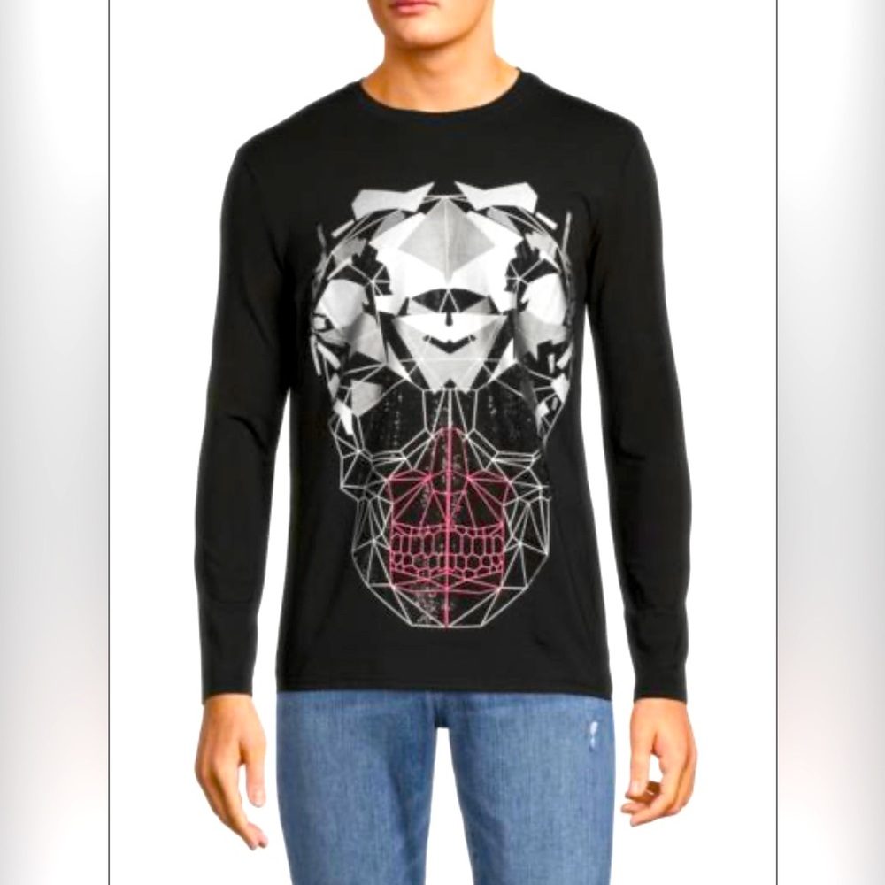 X RAY Tee Embellished Skull Long Sleeve. Size Large.